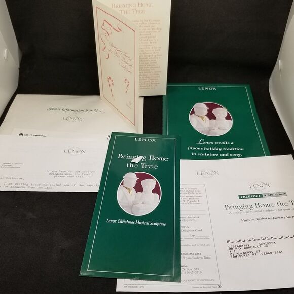 "Bringing Home the Tree" musical sculpture by Lenox 1983 with paperwork and box - Picture 9 of 12